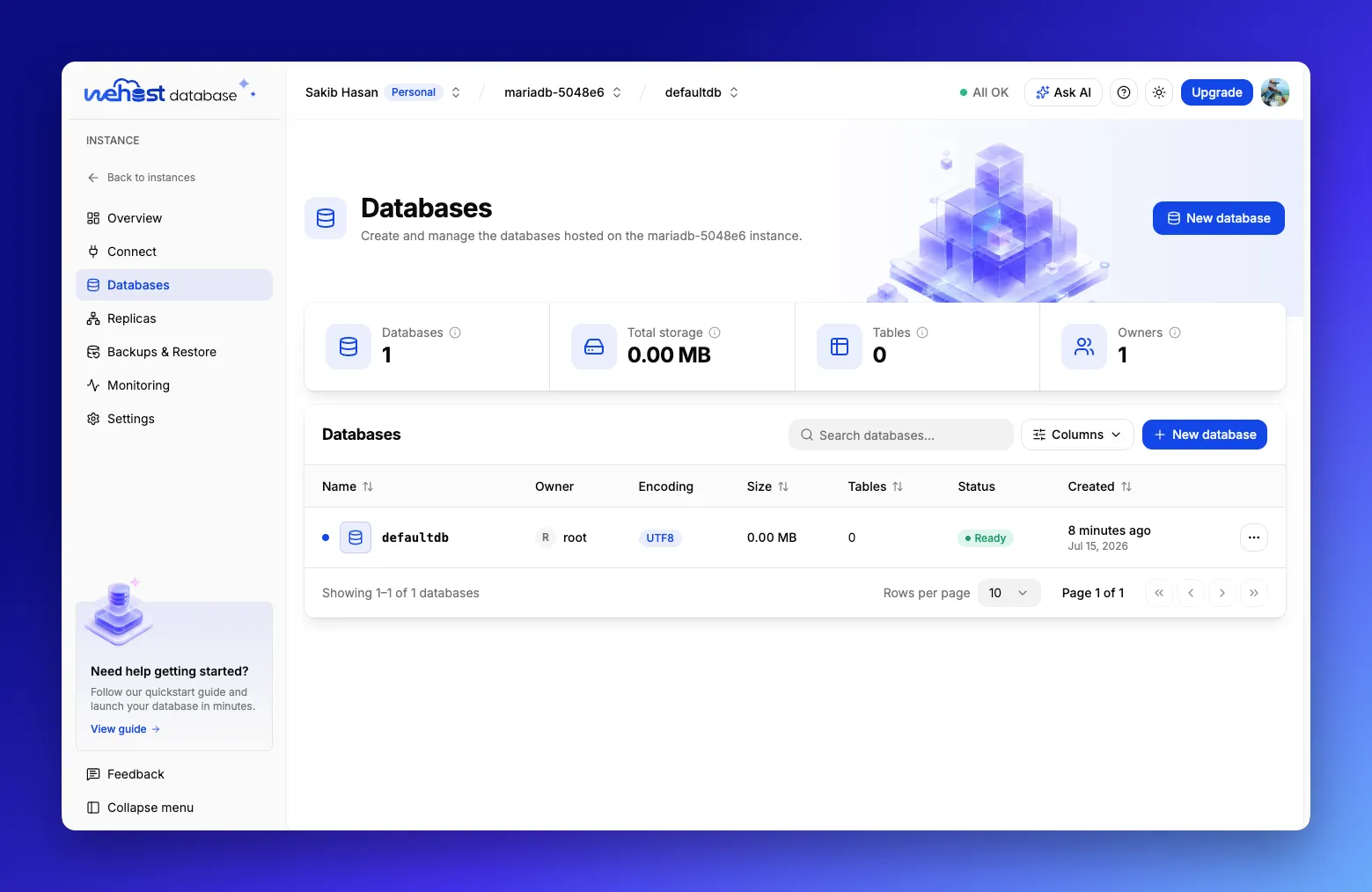 WeHost Database